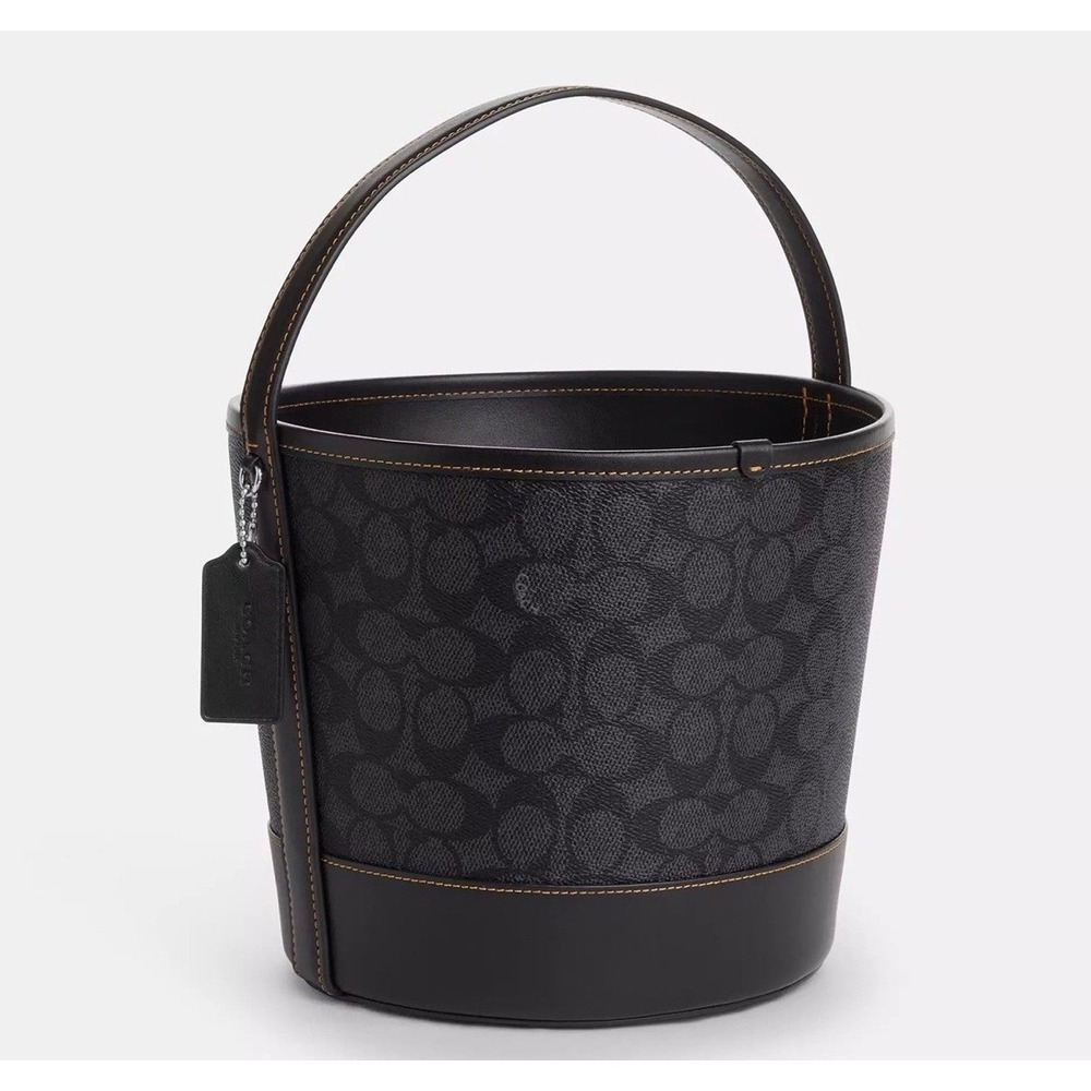 Coach Halloween Black Cat Moon Signature Bucket Bag Trick or Treat Pail - Picture 12 of 16